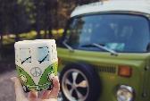 A VW T2 Classic Campervan called Doloras-0421 and Our camping mug! for hire in Edinburgh, Scotland
