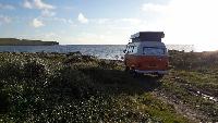A VW T2 Classic Campervan called thunder-betty and Camping near Skara Brae for hire in Orkney, Orkney Islands