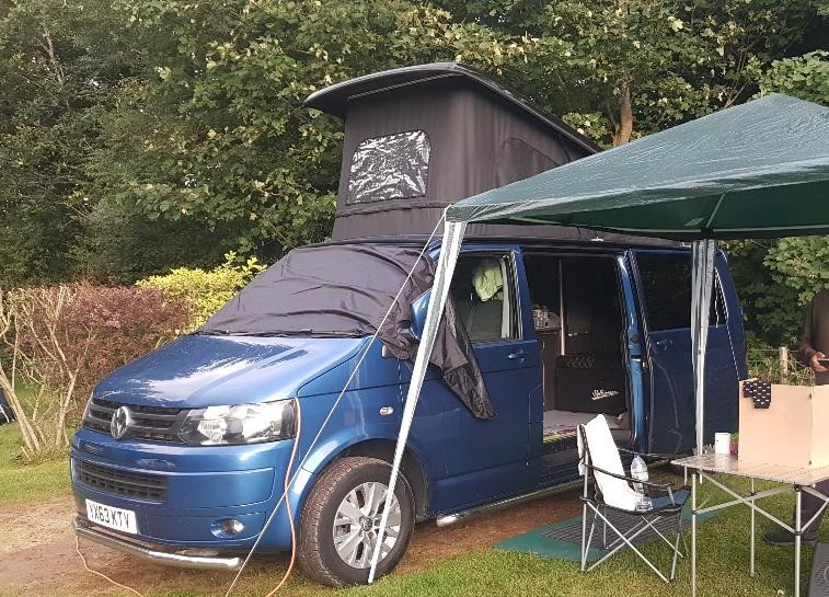 A VW T5 Campervan called BluT5 and for hire in Sittingbourn, Kent