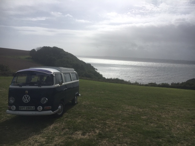 A VW T2 Classic Campervan called Burley and for hire in Watford, Herefordshire