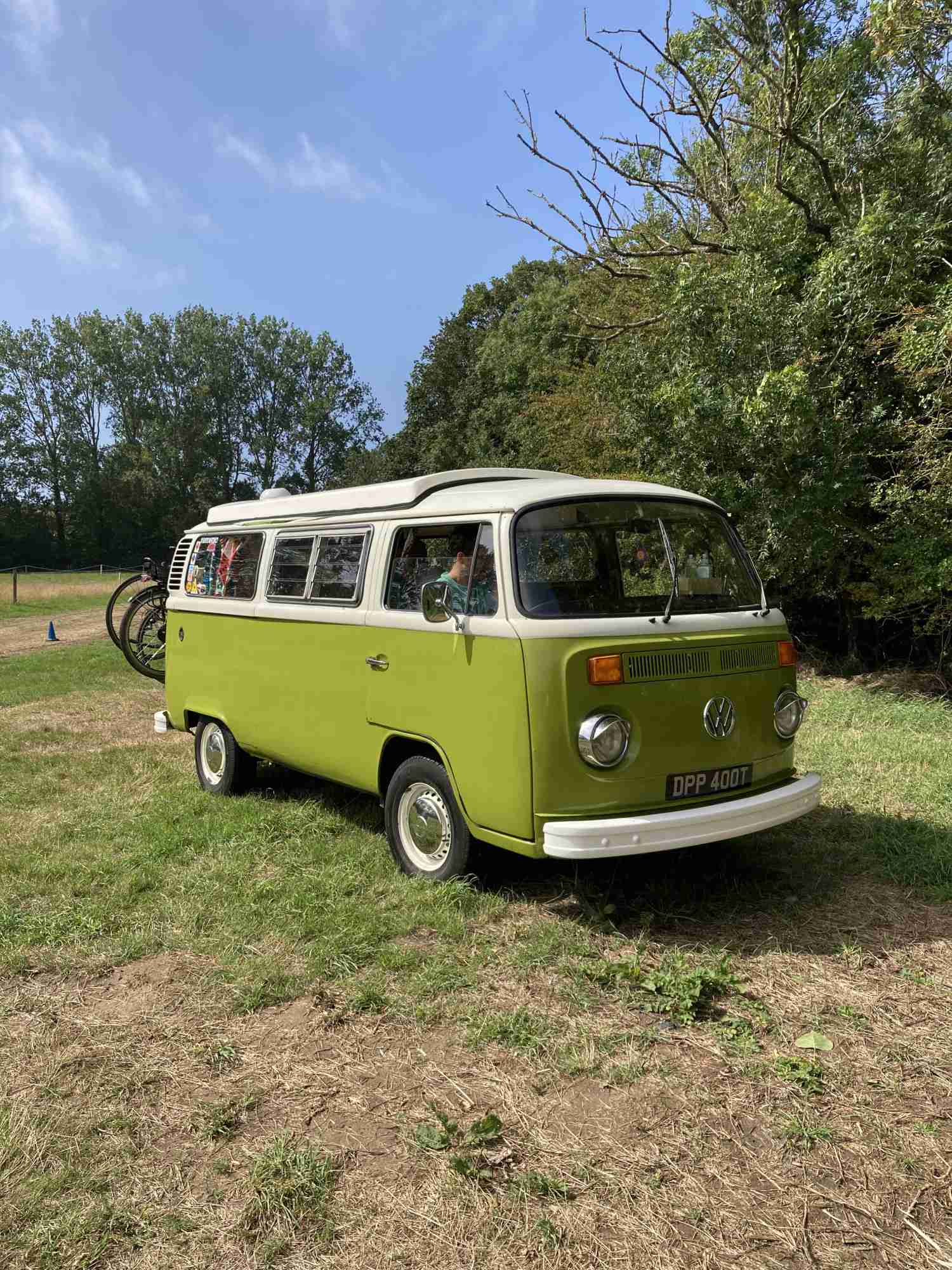 A VW T2 Classic Campervan called Miss-Moneypenny-0920 and Fits the scenery perfectly for hire in Crystal Palace, London