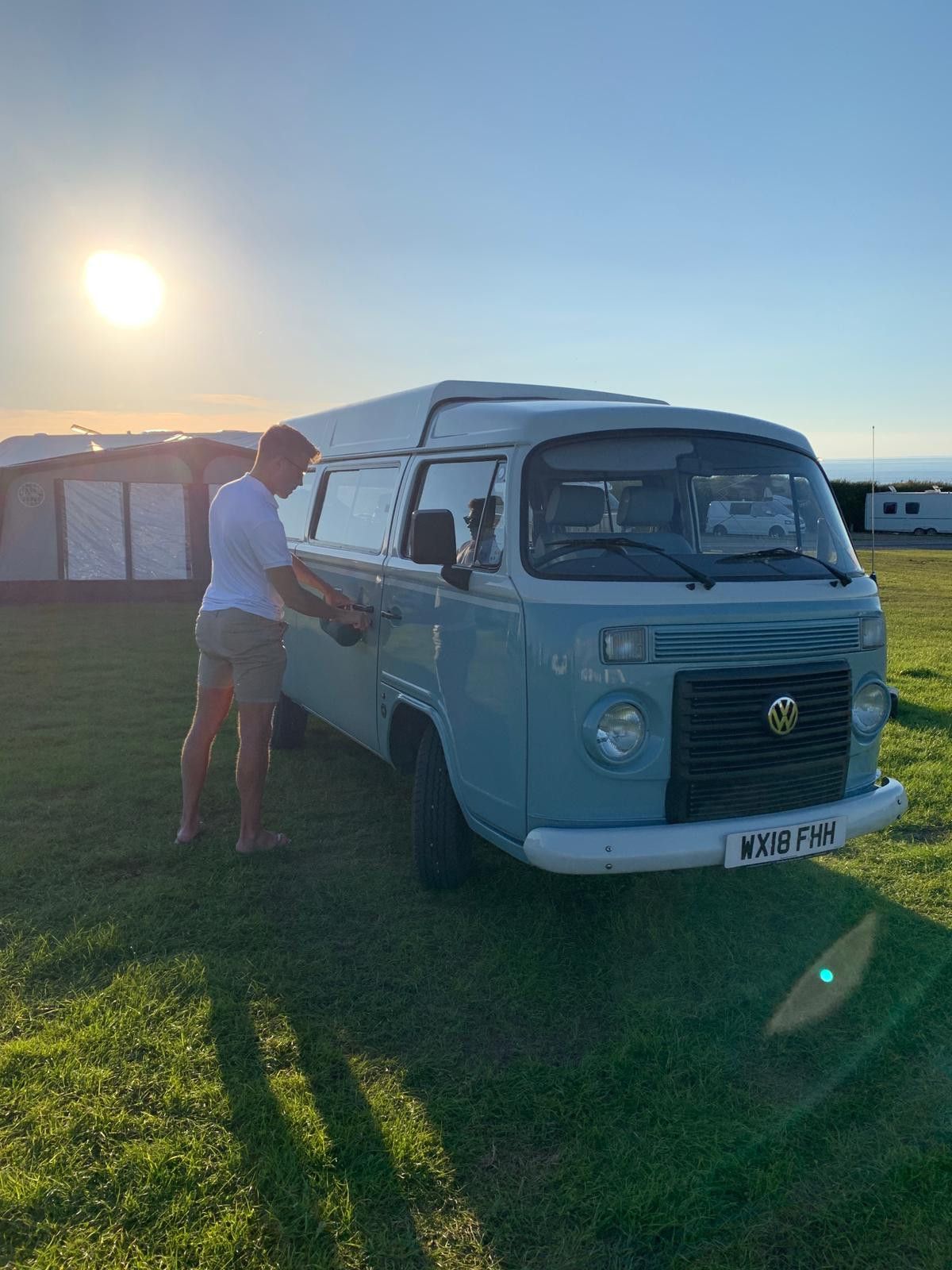 A VW T2 Classic Campervan called Bluebell and for hire in Wedmore , Somerset