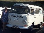 A VW T2 Classic Campervan called Hendrix and Hendrix safely parked in Swanage. for hire in Sherborne, Dorset