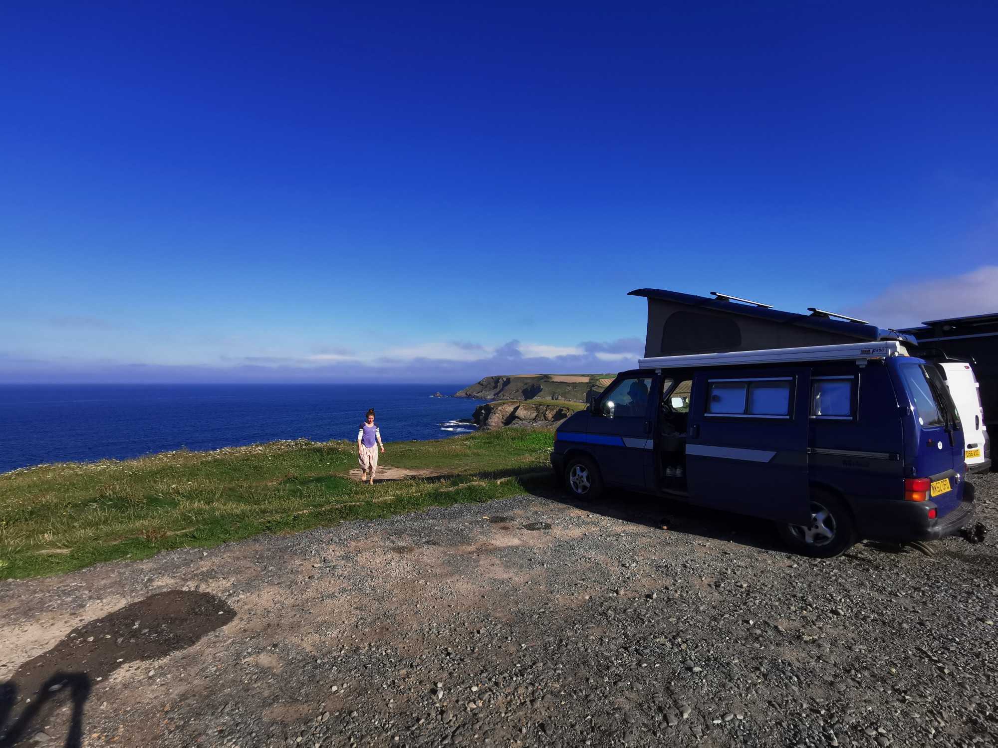 A VW T4 Campervan called BigBlue and for hire in Teignmouth, Devon