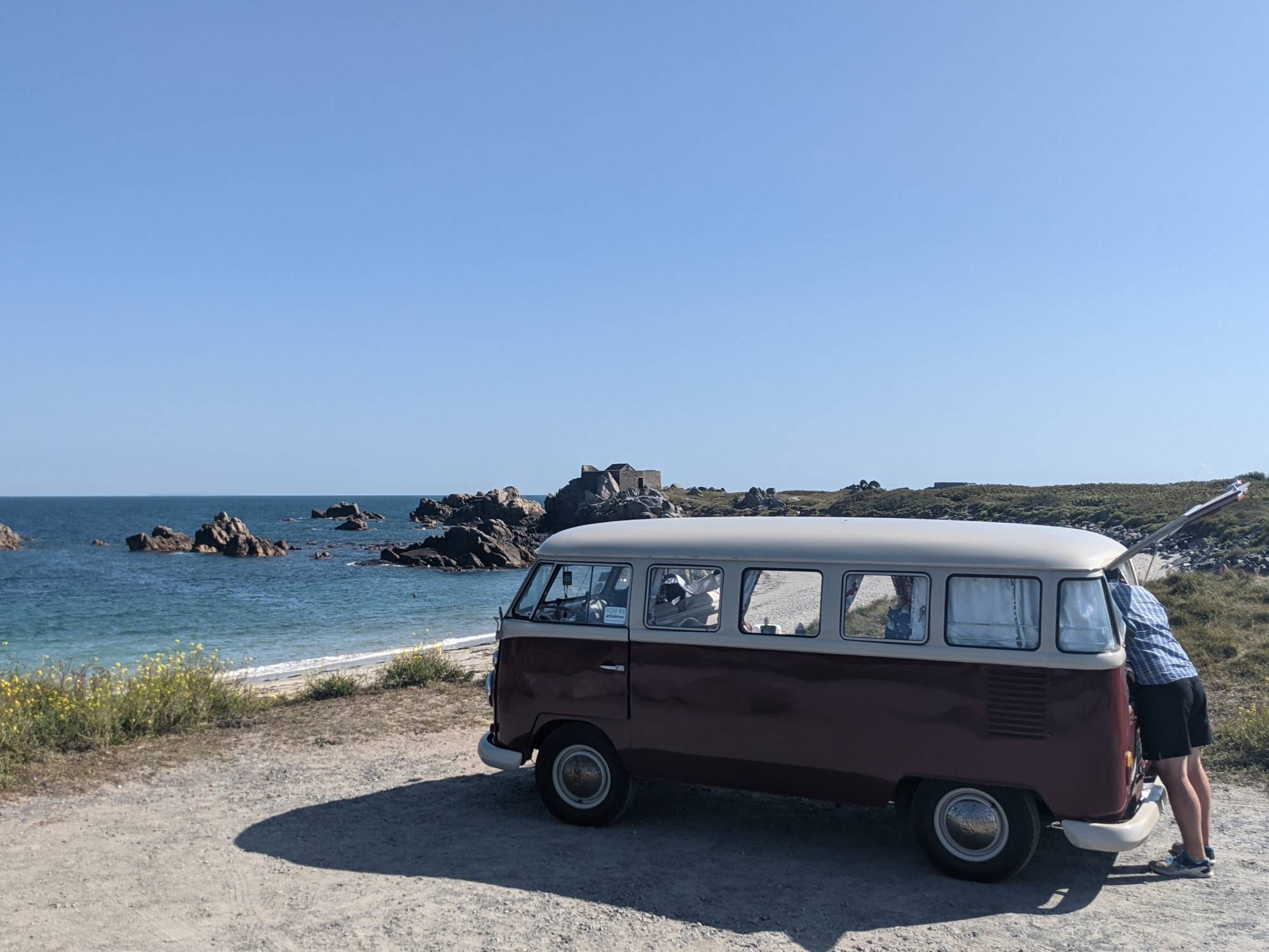 A VW T1 Splitscreen Campervan called Sofia and for hire in Guernsey, Channel Islands