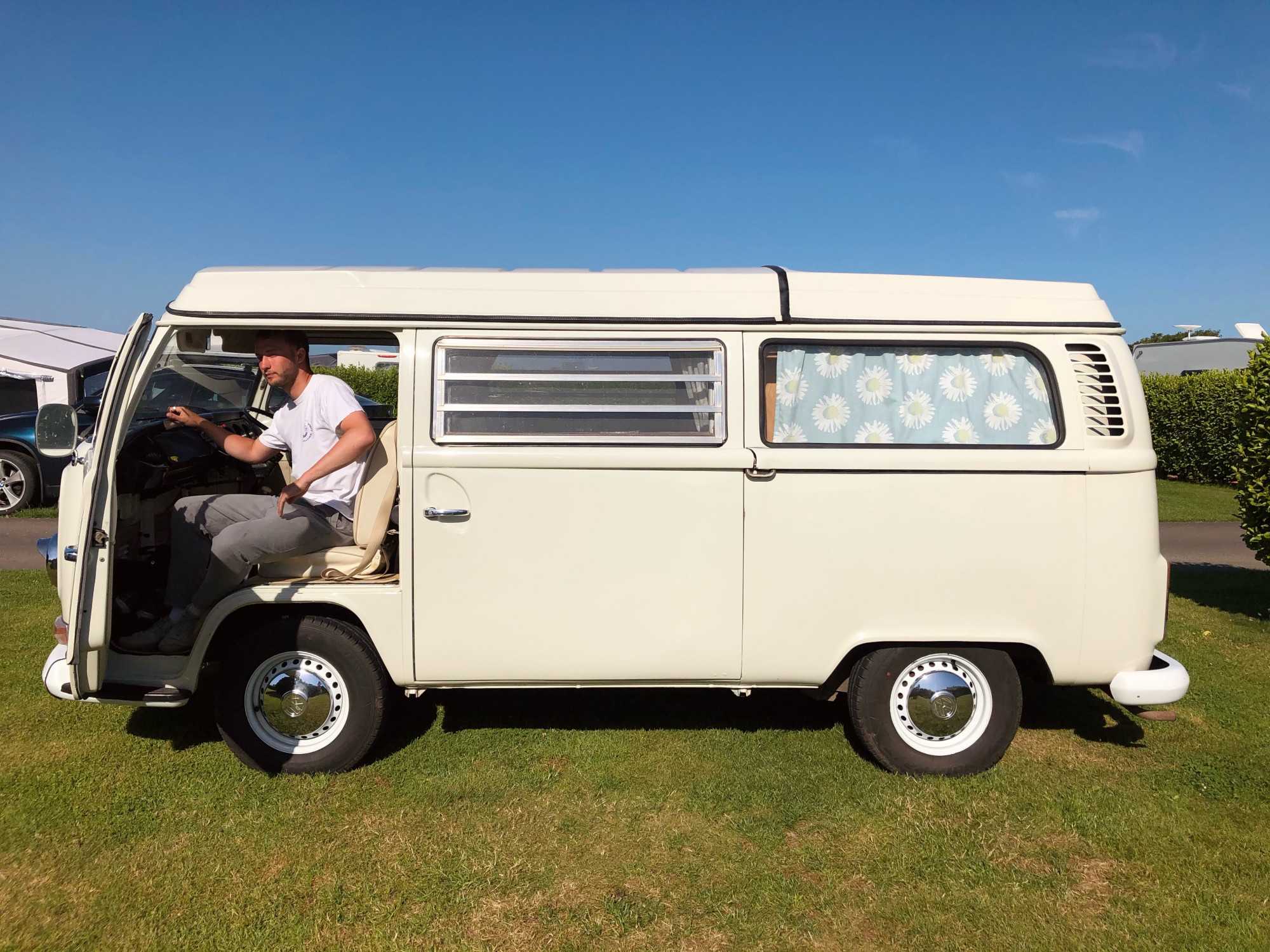 A VW T2 Classic Campervan called Hendrix and for hire in Sherborne, Dorset