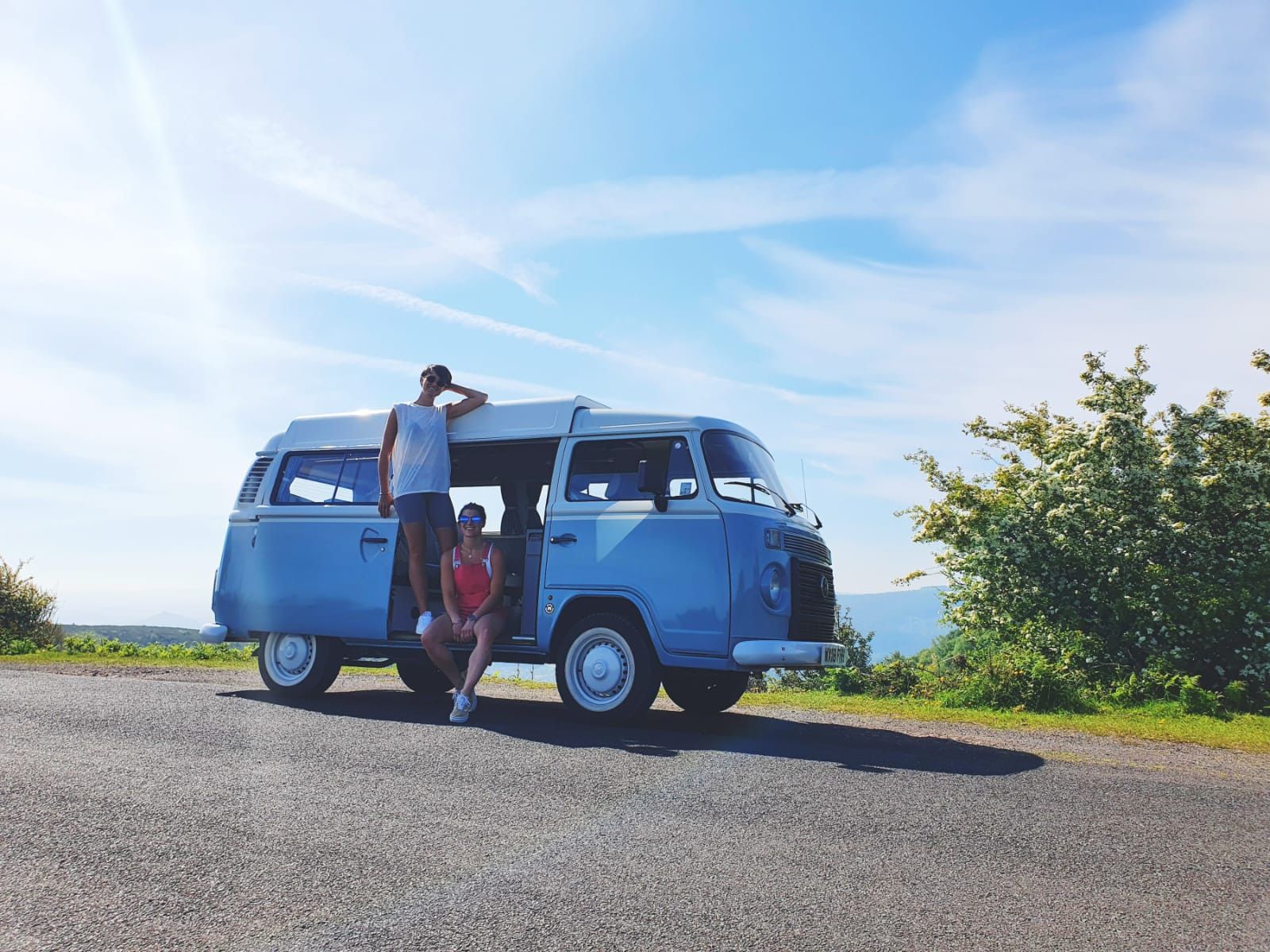 A VW T2 Classic Campervan called Bluebell and for hire in Wedmore , Somerset