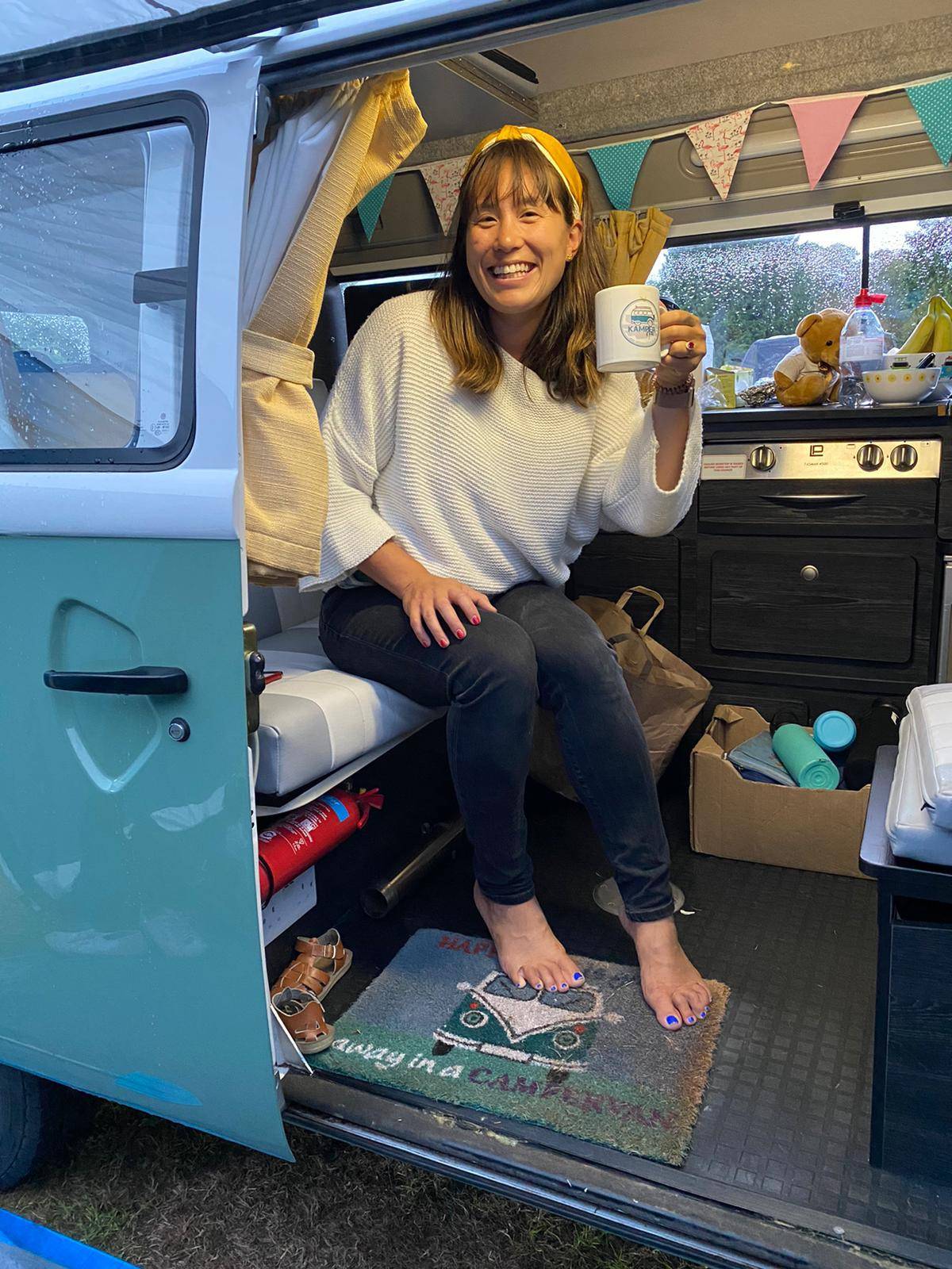A VW T2 Classic Campervan called OliveT2 and for hire in Sidmouth, Devon, Devon