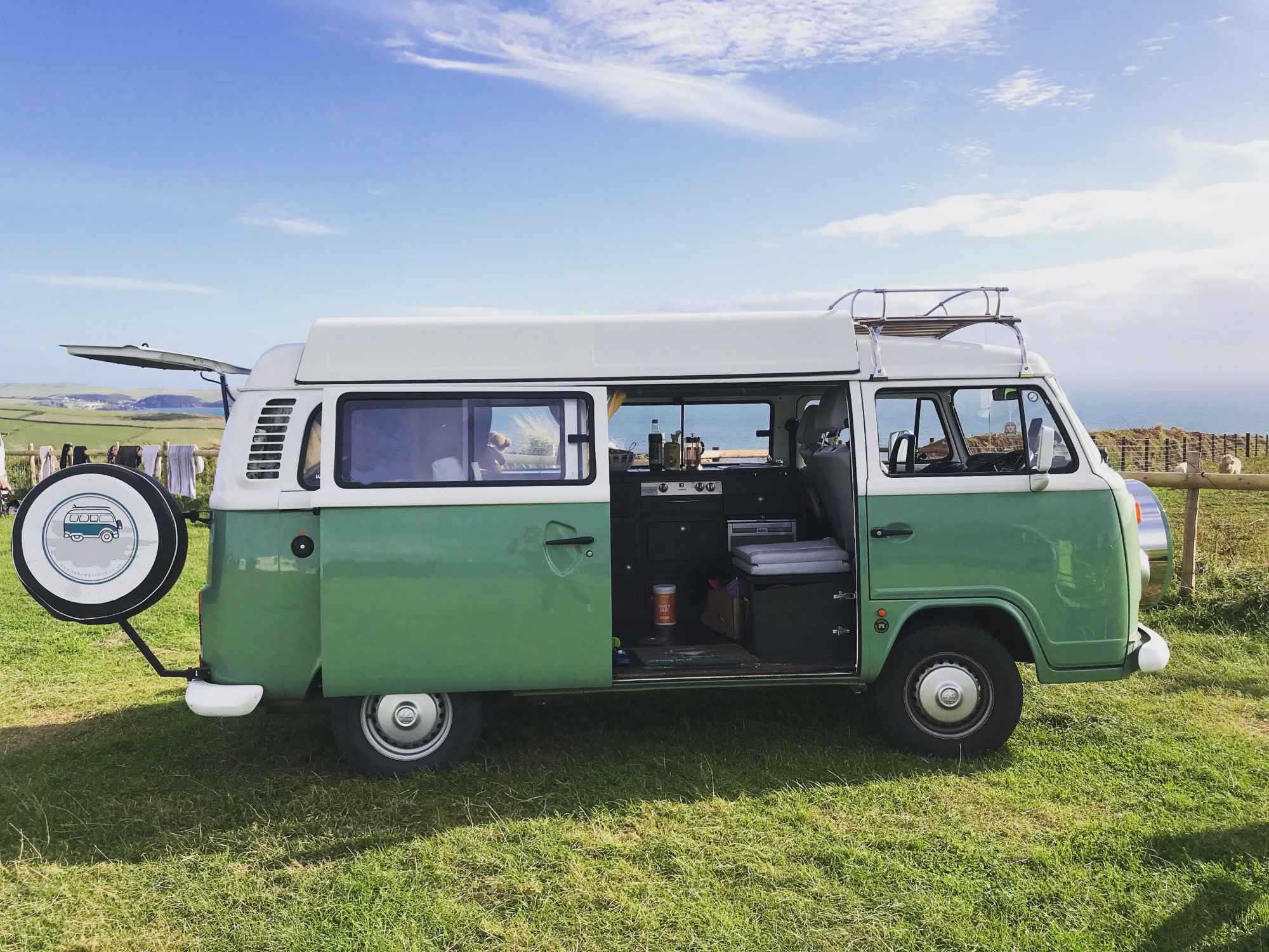 A VW T2 Classic Campervan called OliveT2 and for hire in Sidmouth, Devon, Devon