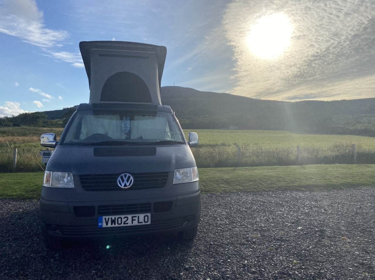 A VW T5 Campervan called Flo and Kyle of Tonge, Scotland for hire