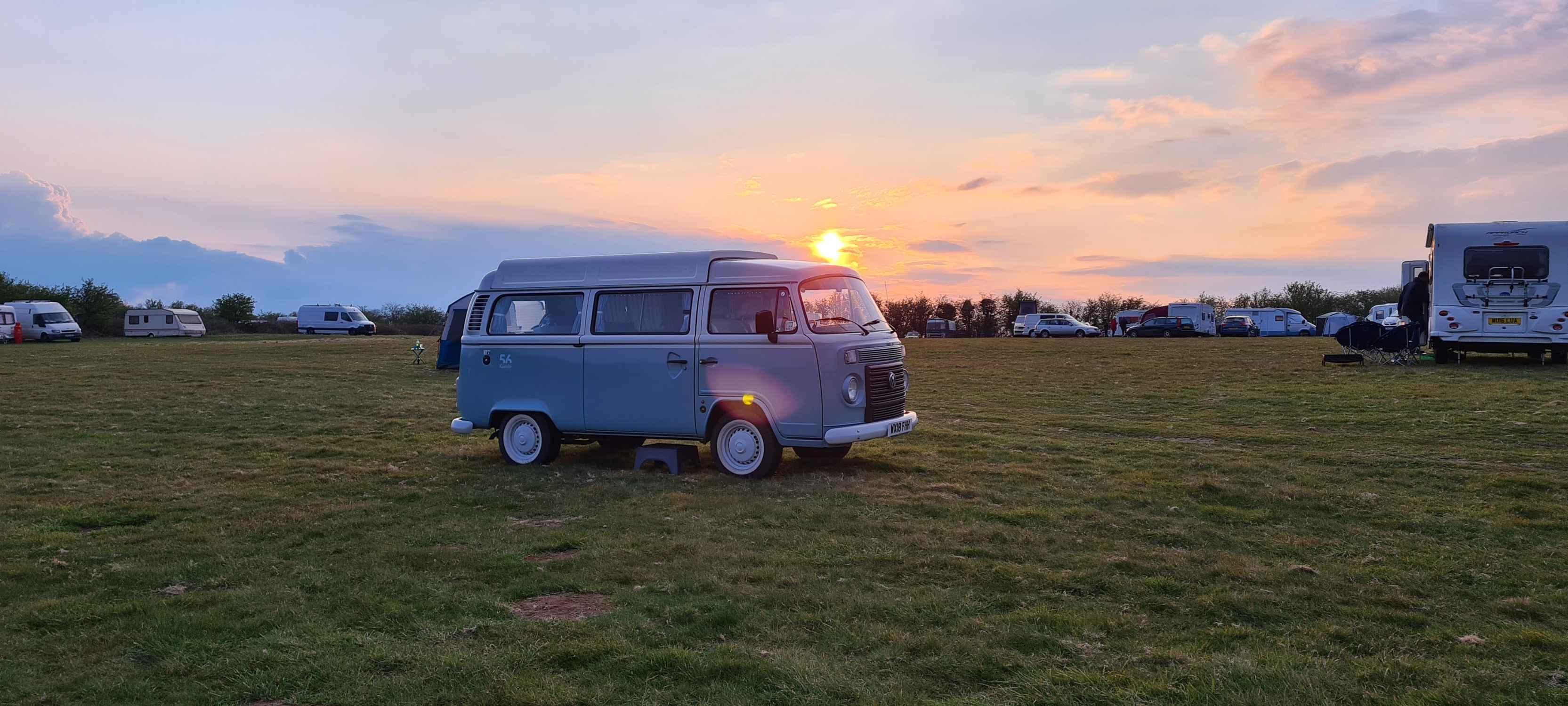 A VW T2 Classic Campervan called Bluebell and for hire in Wedmore , Somerset