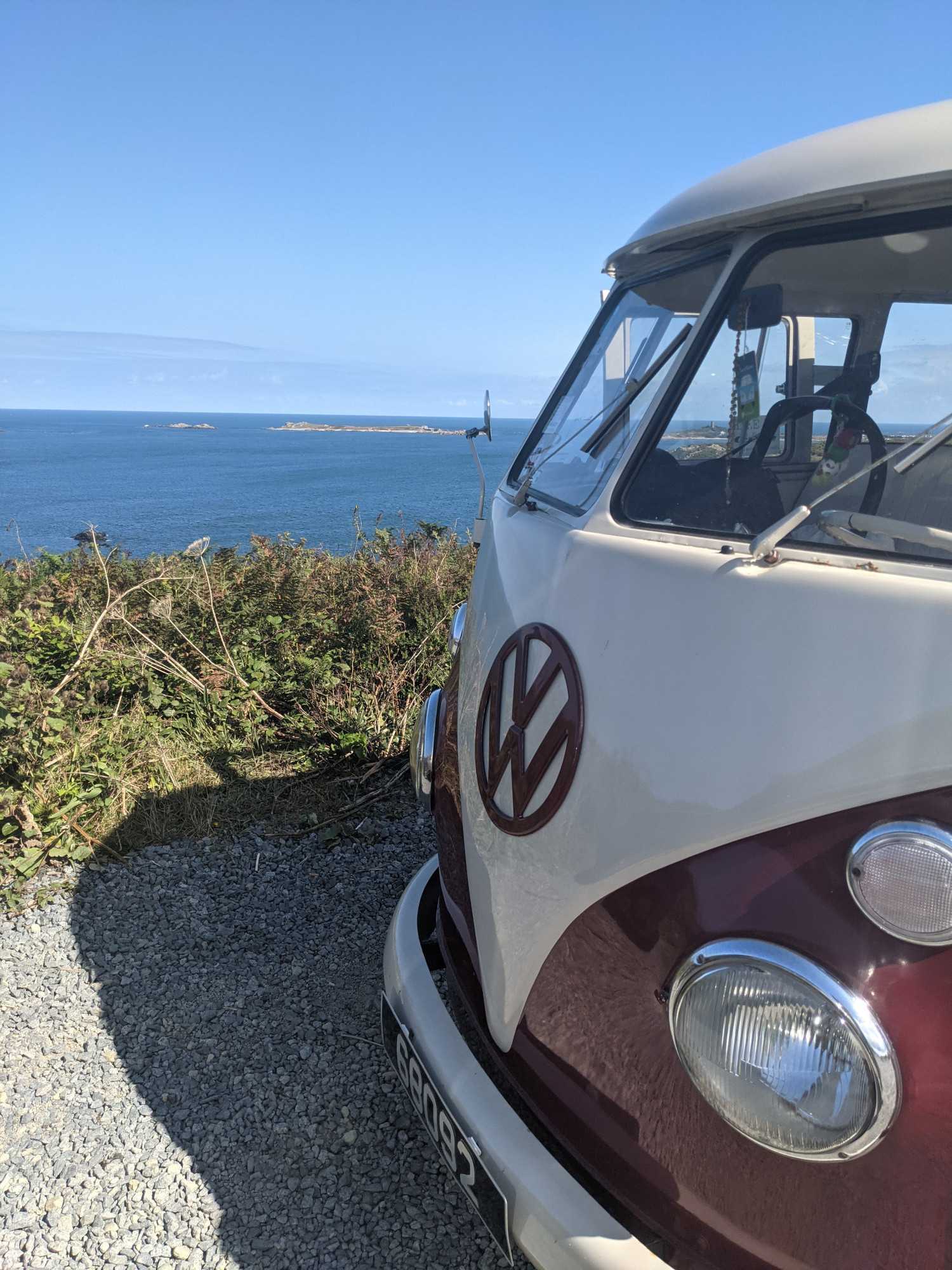 A VW T1 Splitscreen Campervan called Sofia and for hire in Guernsey, Channel Islands