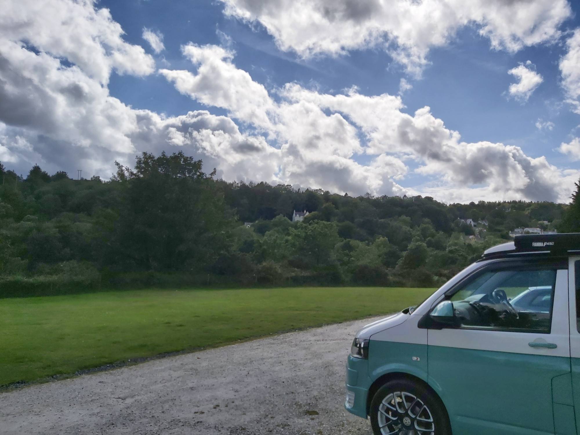 A VW T5 Campervan called Manximillion and Laxey Campground for hire 
