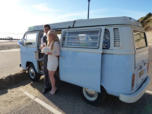 A Other Campervan called Lily something blue-1219 and Lily with just married couple for hire in New Milton, Dorset