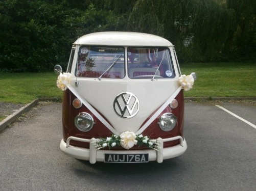 A VW T1 Splitscreen Campervan called Rosie-VW and Rosie front for hire in Stoke on Trent, Staffordshire