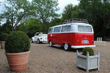 A VW T2 Classic Campervan called RedEarlyBay and The rear view of the van! for hire 