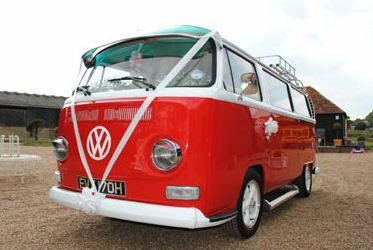 A VW T2 Classic Campervan called RedEarlyBay and Great looks indeed! for hire 