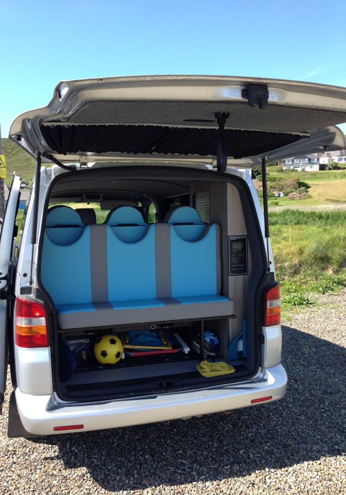 A VW T5 Campervan called T5Silver and t5 silver for hire in Haverfordwest, Pembrokeshire