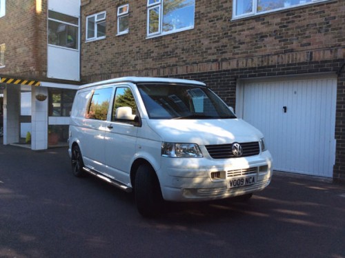 A VW T5 Campervan called lowenna and WhiteT5 for hire in Poole, Dorset