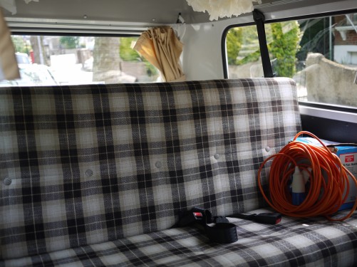 A VW T2 Brazilian Campervan called Viv and Back seat folds into rad double bed for hire in London, London