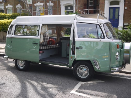 A VW T2 Brazilian Campervan called Viv and Portrait of Viv, her best side! for hire in London, London