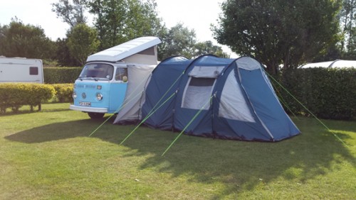 A VW T2 Classic Campervan called Harvey and Drive-away awning for hire in Witham, Essex