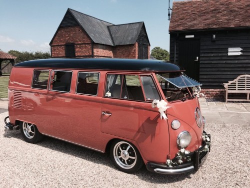A VW T1 Splitscreen Campervan called Gino and Waiting for the bride for hire in Chelmsford, Essex