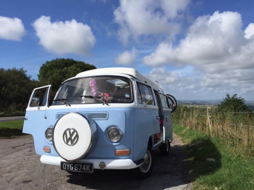 A VW T2 Classic Campervan called ErictheCamperVan and Down in darkest Devon for hire in Winchester, Bedfordshire