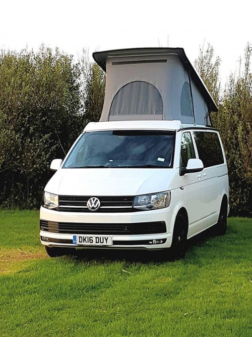 A VW T5 Campervan called Lassie and Face for hire in Chester, Cheshire