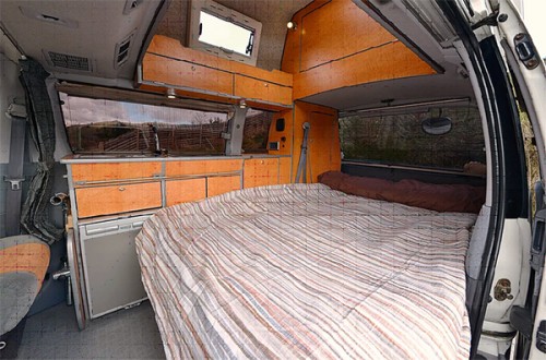A NON VW Conversion Campervan called ColinSilver and 4' wide double bed for hire in Pitlochry, Scotland