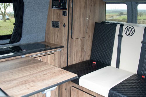 A VW T5 Campervan called Vincent and Vincent - bench seat for hire in Lincoln, Lincolnshire