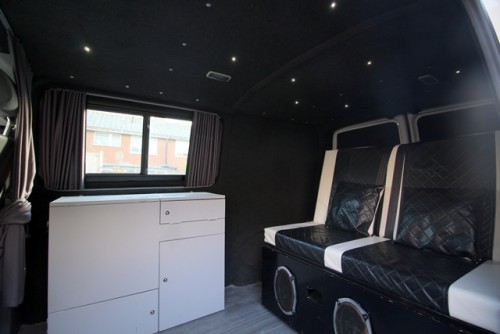 A VW T5 Campervan called vivieen and seats for hire in Seaford, East Sussex