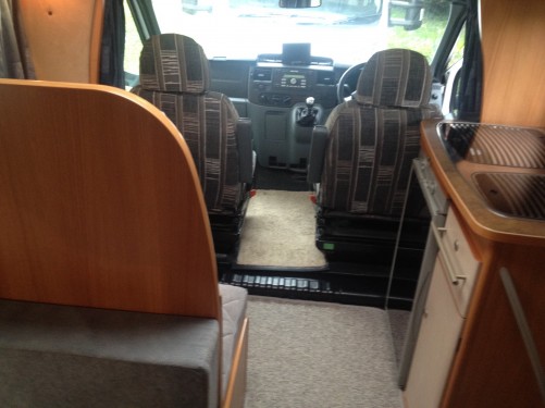 A Chausson Motorhome called ChaussonF2 and View from bed for hire in Woodbridge, Suffolk