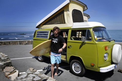 A VW T2 Classic Campervan called GreenMachine and GreenMachine... for hire in LAHOURCADE, France