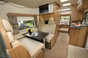 A Low Profile Motorhome called Rooster and Dining area for hire 