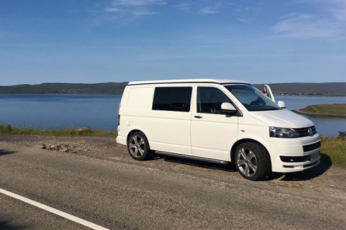 A VW T5 Campervan called Vincent and Side View for hire in Lincoln, Lincolnshire