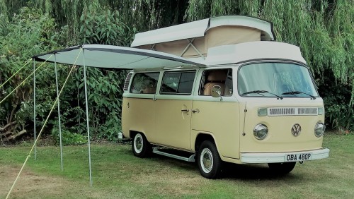A VW T2 Classic Campervan called Harold-0424 and Optional Sunbreak  for hire in Saxmundham, Suffolk