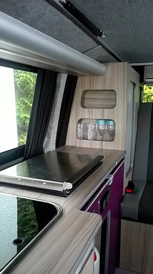A VW T5 Campervan called Charlie and Interior for hire in Dollar, Scotland