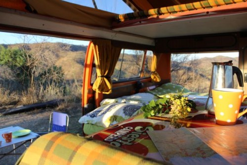 A VW T2 Classic Campervan called Saffron and Down Bed for hire in Faro, Portugal