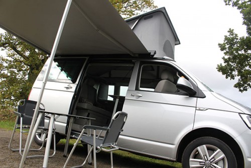 A VW T5 California Campervan called Hilda and With Extra space for hire in Lichfield, Staffordshire