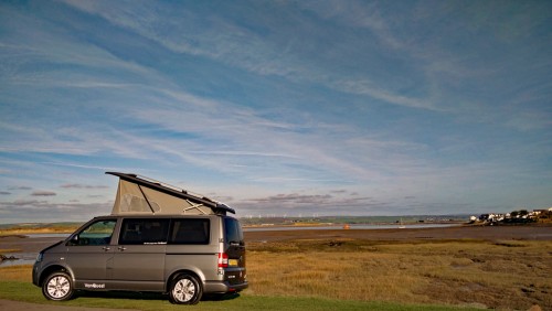 A VW T5 Campervan called Peggy and Peggy for hire in Bideford, Devon