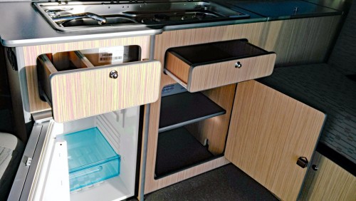 A VW T5 Campervan called Peggy and Kitchen Utensil for hire in Bideford, Devon