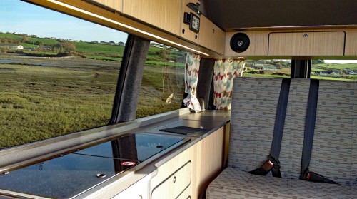 A VW T5 Campervan called Peggy and Seating for hire in Bideford, Devon