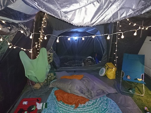 A VW T5 Campervan called Vincent and Space in Awning... for hire in Lincoln, Lincolnshire