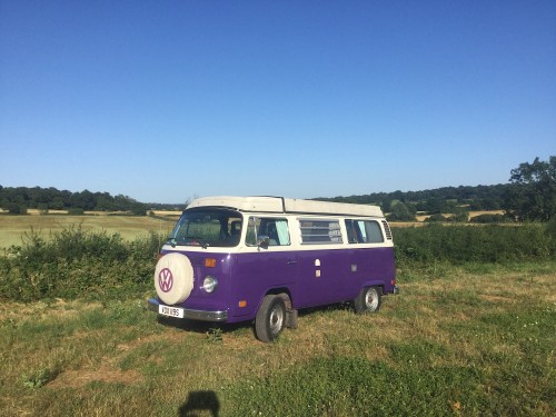 A VW T2 Classic Campervan called Stella and Stella in the wild for hire in London, London