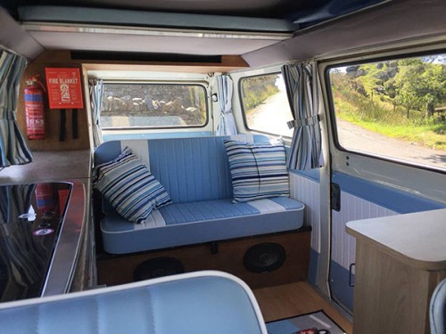 A VW T2 Classic Campervan called BlueNell and Interior... for hire in Garndolbenmaen, Gwynedd