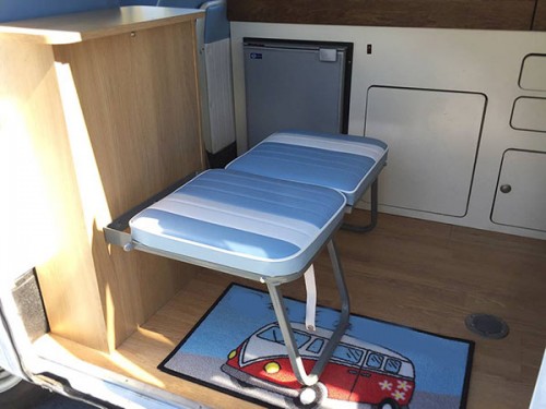 A VW T2 Classic Campervan called BlueNell and Interior for hire in Garndolbenmaen, Gwynedd