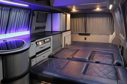 A VW T5 Campervan called Lynn and Lower bed for hire in Chichester, West Sussex