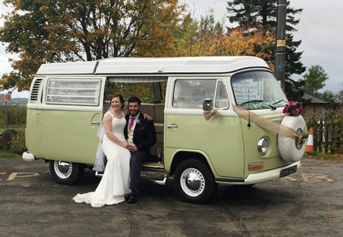 A VW T2 Classic Campervan called florenceT2 and With Wedding Deco for hire in Darlington, Durham
