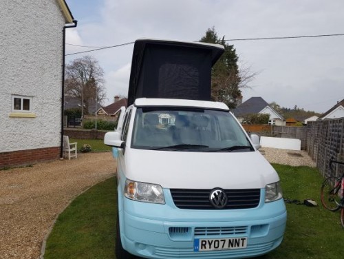 A VW T5 Campervan called peter-pan-0821 and PETER PAN for hire in wimborne, Dorset